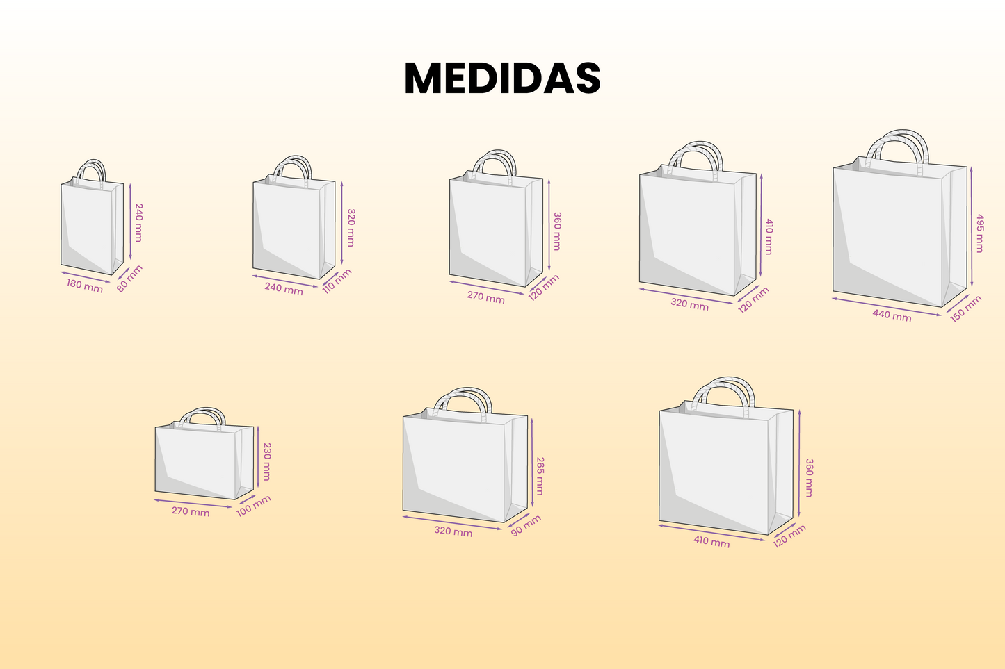 Bolsas de papel con asa retorcida